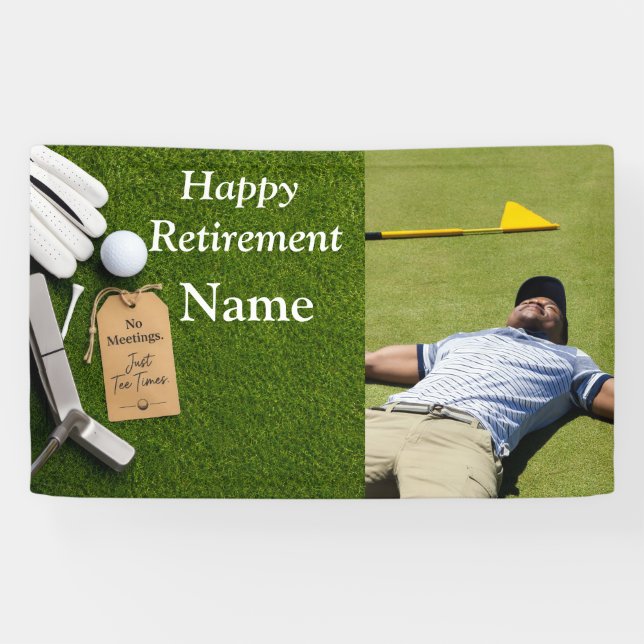Golf happy retirement create your own banner (Horizontal)