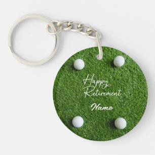 Golf Happy Retirement Key Ring