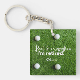 Golf Happy Retirement Key Ring