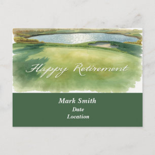 Golf happy retirement on golf course postcard