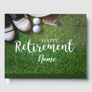 Golf happy retirement to golfer with golf ball  guest book