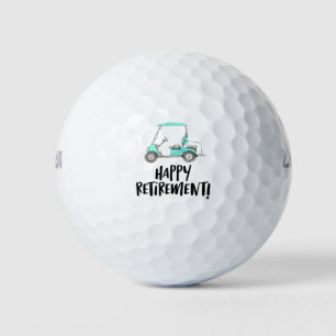 Golf Happy Retirement with golf cart  Golf Balls
