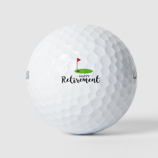 Golf Happy Retirement with golf flag Balls (Front)