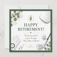 Golf Happy Retirement with golf glove and iron