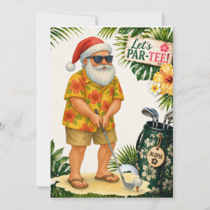 Golf Hawaii themed Christmas Party  Invitation