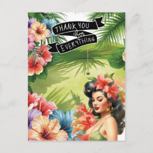 Golf Hawaii themed Flat Thank You Card