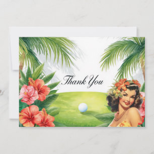 Golf Hawaii themed for Hawaiian Birthday Party Thank You Card