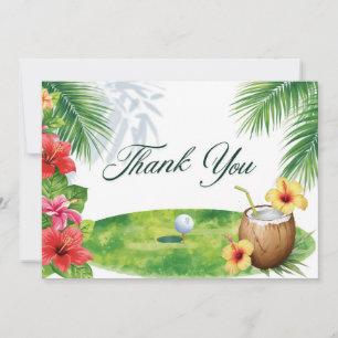 Golf Hawaii themed for Hawaiian Birthday Party Thank You Card