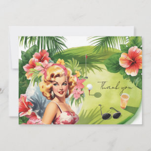 Golf Hawaii themed for Hawaiian Birthday Party Thank You Card