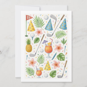 Golf Hawaii themed for Hawaiian Golfer Party Invitation