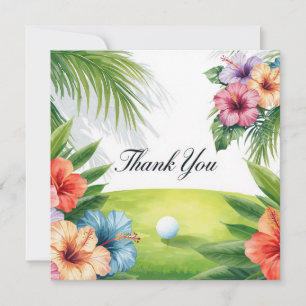 Golf Hawaii Themed Thank You Card 