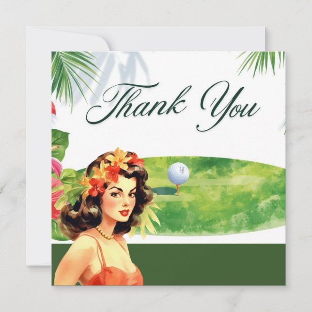 Golf Hawaii Themed Thank You Card  (Front)