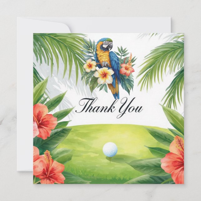 Golf Hawaii Themed Thank You Card  (Front)