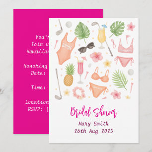 Golf Hawaiian themed Bridal Shower Bachelorette  Invitation