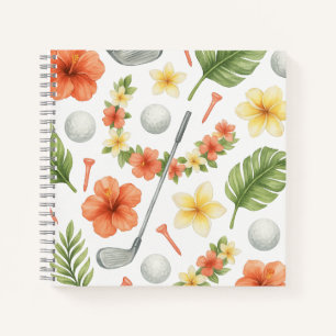 Golf Hawaiian themed for Golfer Notebook