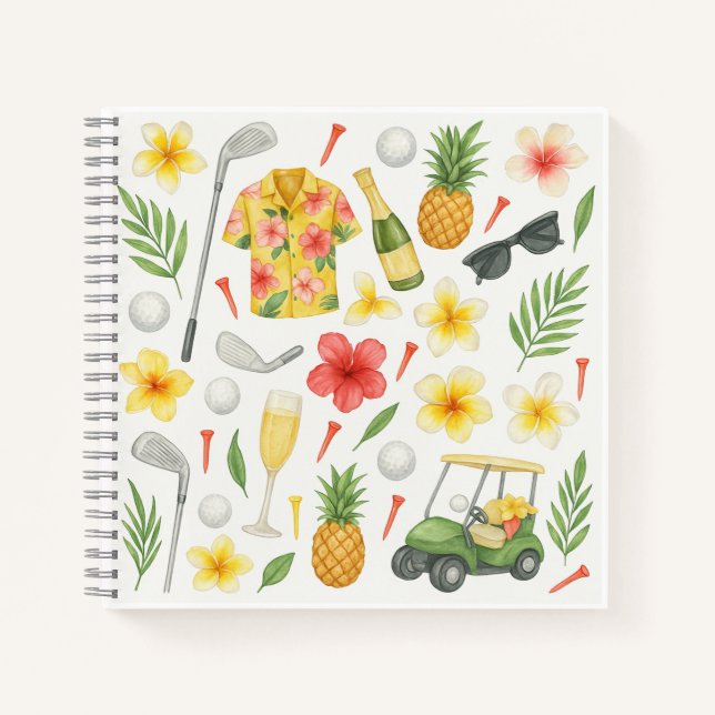 Golf Hawaiian themed for Golfer Notebook (Front)