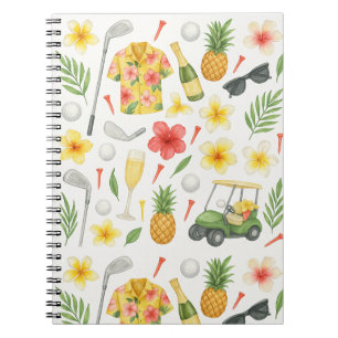 Golf Hawaiian themed for Hawaii Golfer Notebook