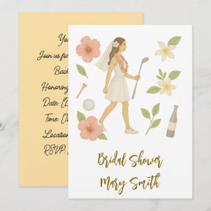 Golf Hawaiian themed Wedding for golfer Lover Invitation