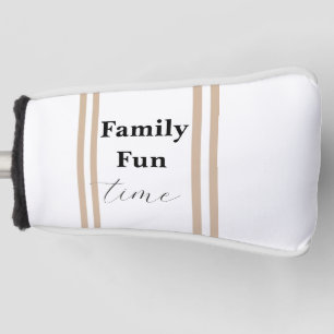 Golf Head Cover Beige & White Stripe