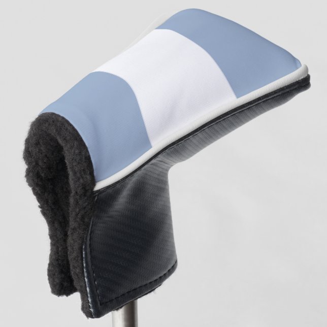 Golf Head Cover Blue & White Stripe (3/4 Front)