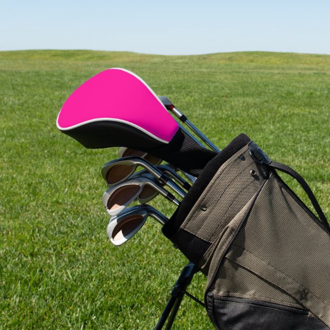 Golf Head Cover, Bright Pink Cover (In Situ)