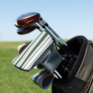 Golf Head Cover Green & White Stripe