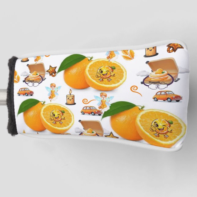 Golf Head Cover Orange Fruit Candles Fairy (Front)