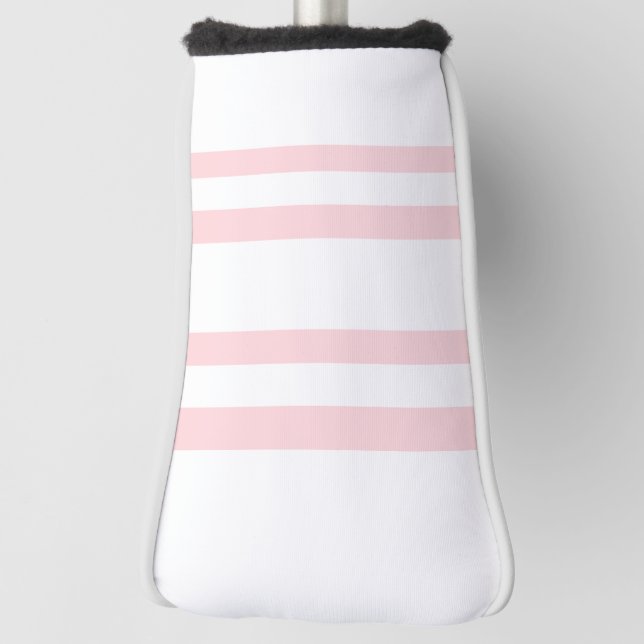 Golf Head Cover Pink & White Stripe (Rotate 90)