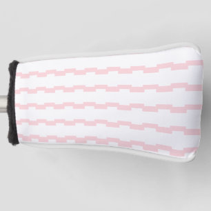 Golf Head Cover Pink & White Stripe