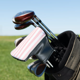 Golf Head Cover Pink & White Stripe