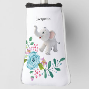 Golf Head Cover White Elephant Floral