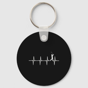Golf Heartbeat For Golfers Key Ring