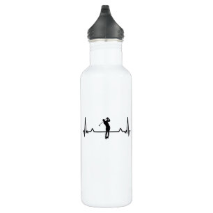 Golf Heartbeat Golfing Golfer Gift Mum Dad 710 Ml Water Bottle