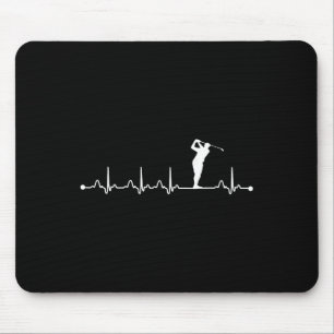 Golf Heartbeat Shirt Heartbeat Love Gift  Mouse Pad