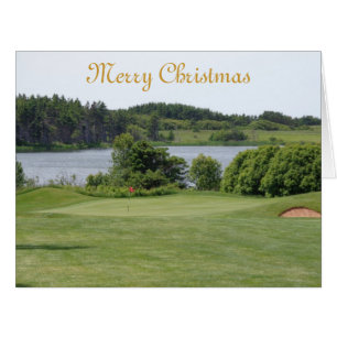 Golf hole image Christmas card..