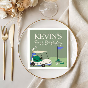 Golf Hole in ONE 1st Birthday Party Napkins