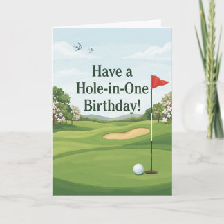 Golf Hole In One Birthday Card