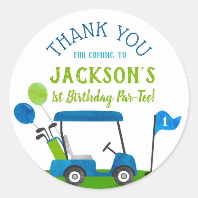 Golf Hole In One Birthday Par-Tee Favour Stickers (Front)