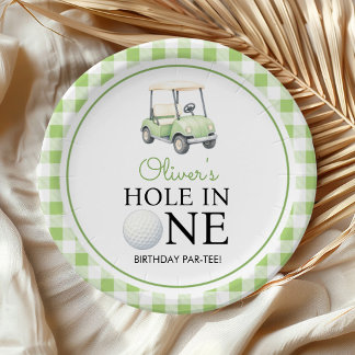 Golf Hole in One Birthday Party Green Paper Plates