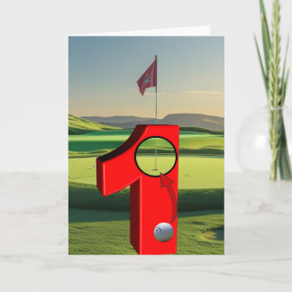 Golf. Hole in one. Card