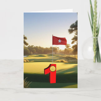 Golf. Hole in one. Card
