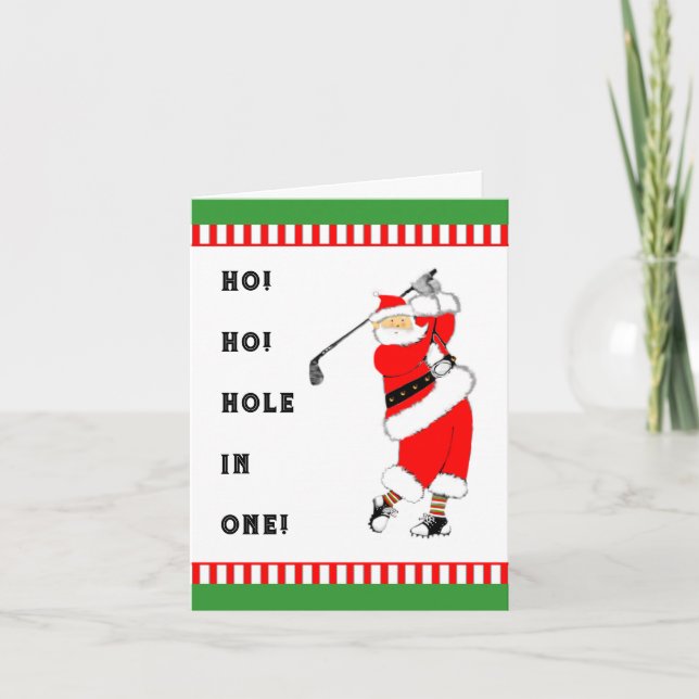 Golf Hole In One Christmas Holiday Card (Front)