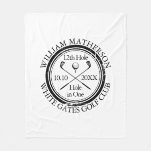 Golf Hole in One Classic Personalised Fleece Blank Blanket