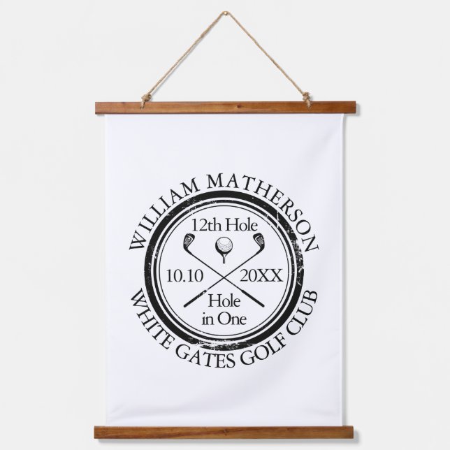 Golf Hole in One Classic Personalised Hanging Tapestry (Front)