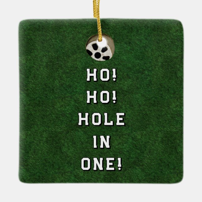 Golf Hole-in-one Collectable. Ceramic Ornament (Front)