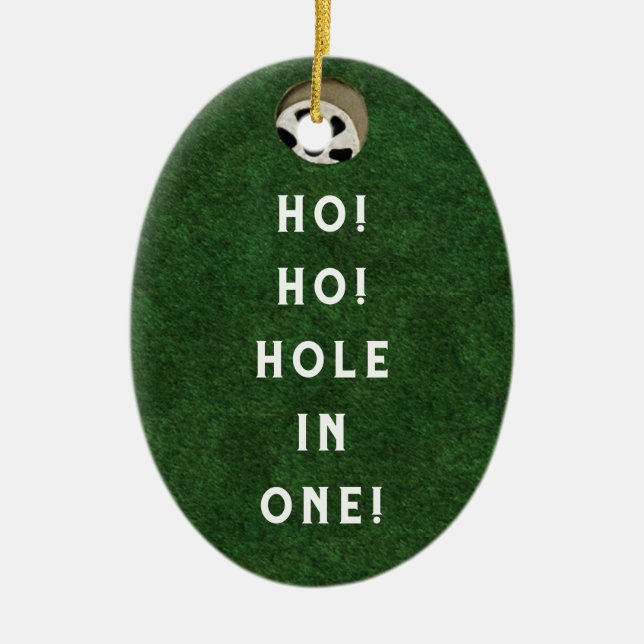 Golf Hole-in-one Collectable. Ceramic Tree Decoration (Front)