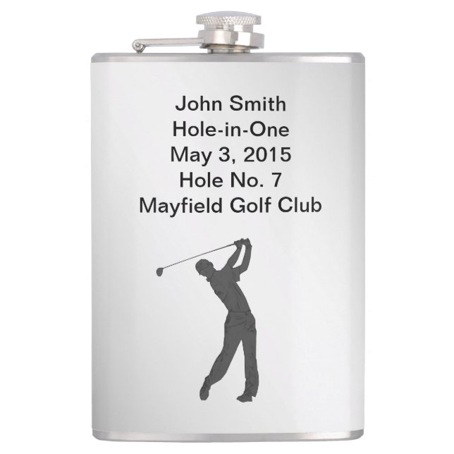 Golf Hole-in-one Commemoration Customisable Hip Flask (Front)