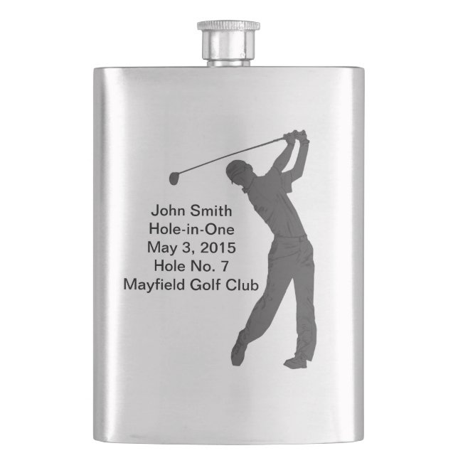 Golf Hole-in-one Commemoration Customisable Hip Flask (Front)