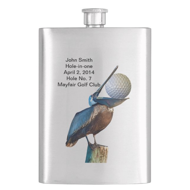 Golf Hole-in-one Commemoration Customisable Hip Flask (Front)