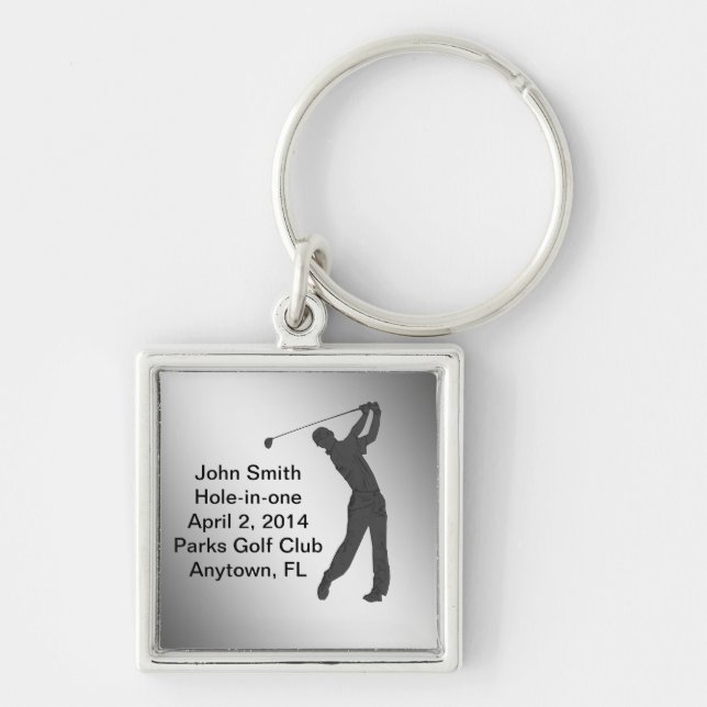 Golf Hole-in-one Commemoration Customisable Key Ring (Front)